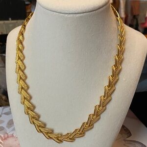 Vintage Gold Chevron Necklace